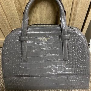 Kate Spade Croc Embossed Leather Satchel